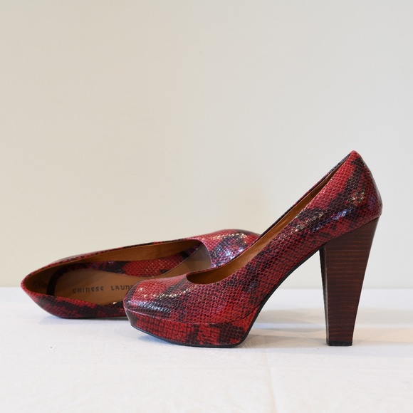 chinese laundry snakeskin heels